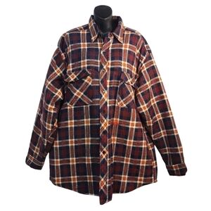 Vintage Midwest Traders Men's Plaid Quilted Flannel Shirt Sz XLT